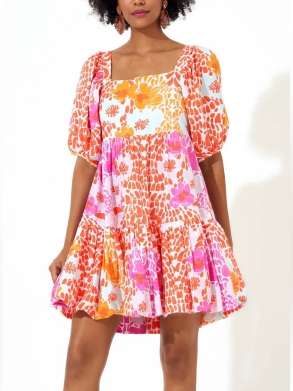 Oliphant Bubble Mini Dress Antigua Orange & Pink, XXS, NWT - Picture 4 of 4
